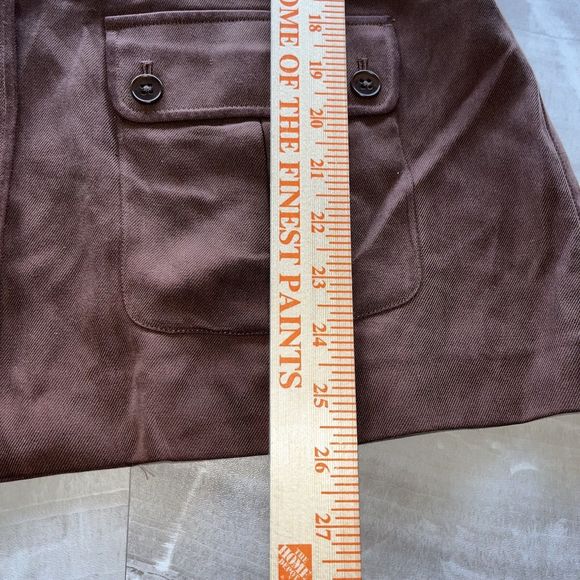 Lauren Ralph Lauren 100% Silk Women's Large  Military Shacket Brown Pockets - Picture 11 of 11